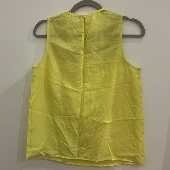Jcrew cotton linen blend sleeveless yellow top 6 - Picture 4 of 4